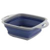 Oster Bluemarine Collapsible Square Plastic Colander in Blue
