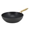Oster Abbottsford 11 Inch Nonstick Round Aluminum Wok in Black