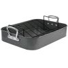 Gibson Greystone 2 Piece Carbon Steel 16.25in. Turkey Roaster Set in Speckled Grey