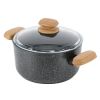 Korkmaz Montana 2 Piece 3 Liter Aluminum Nonstick Casserole Dish with Lid and Faux Wood Handles