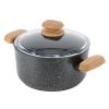 Korkmaz Montana 2 Piece 3 Liter Aluminum Nonstick Casserole Dish with Lid and Faux Wood Handles