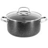 Korkmaz Galaksi Non Stick 10 Inch 6.5 Liter Casserole with Lid in Black