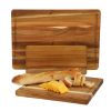 MegaChef 3 Piece Acacia Wood Cutting, Prep and Serving Boards