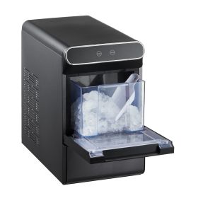 Nugget Ice Maker, 37lbs/24H Pebble Ice Maker with Self Cleaning, Chewable Ice Maker with Ice Scoop and Basket