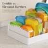 Kitchen Cabinet Organizer for Food Contanier Lid, Expandable Lids Holder with 8 Adjustable Dividers & 9 Sections for Pantry Organizers and Storage