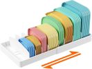 Kitchen Cabinet Organizer for Food Contanier Lid, Expandable Lid Holder with 8 Adjustable Dividers & 9 Sections for Pantry Organizers and Storage