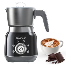 6-in-1 Electric Milk Frother and Steamer, 16.9 oz. Milk Warmer for Coffee, Black (FBA warehouse)