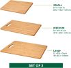 Bamboo Cutting Board Set of 3, Wooden Cutting Boards for Kitchen, Knife Friendly Food Grade Chopping Board