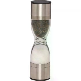 Holden Stainless Steel Prefilled Dual Salt and Pepper Grinder, Ideal Use for Seasoning Storage and Serving