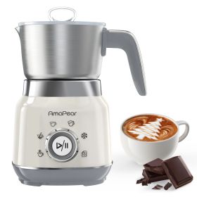 6-in-1 Electric Milk Frother and Steamer, 16.9 oz. Milk Warmer for Coffee, White (FBA warehouse)