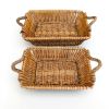 Willow Baskets for Countertop, Bread and Fruit â€“ Set of 2 Woven Nesting Food Storage Baskets with Handles for Kitchen Table, Pantry