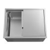 Drop in Ice Chest, 24"L x 18"W x 13"H Stainless Steel Drop in Cooler, 57.8 Quart Commercial Ice Bin with Sliding Lid for Outdoor Kitchen Patio Bar