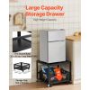 Mini Fridge Stand with Storage, 198 lbs Mini Fridge Table with Movable Storage Cart & Swivel Wheels, Beverage Refrigerator Stand for Coffee Bar