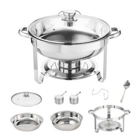 Chafing Dish Buffet Set, 4 Qt 2 Pack, Stainless Steel Chafer with 2 Full Size Pans