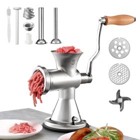 Meat Grinder Manual 304 Stainless Steel Hand Operated Meat Grinder Multifunctional Crank Sausage Maker Coffee Powder Grinder for Household for Beef Ch
