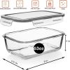 8 Cups/ 63 Oz 4 Piece (2 containers + 2 Lids) Large Glass Food Storage/ Baking Containers with Locking Lids . Ideal for Storing food