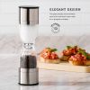 Holden Stainless Steel Prefilled Dual Salt and Pepper Grinder, Ideal Use for Seasoning Storage and Serving