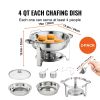 Chafing Dish Buffet Set, 4 Qt 2 Pack, Stainless Steel Chafer with 2 Full Size Pans