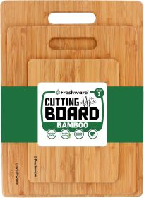 Bamboo Cutting Boards for Kitchen [Set of 3] Wood Cutting Board for Chopping Meat, Vegetables, Fruits, Cheese