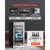 Wine Cooler, 28 Bottle Wine Fridge, Mini Wine Cooler Refrigerator with Glass Door, Adjustable Shelves, Digital Temperature Control