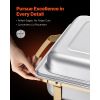 Chafing Dish Buffet Set, 8 Qt 4 Pack, Stainless Steel Chafer with 2 Full Size and 4 Half Size Pans