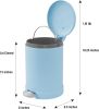 Small Trash Can, 1.2 Gallon | Round Stainless Steel Garbage Bin with Soft Close Lid & Step Foot Pedal | Metal Waste Basket with Removable Inner Bucket