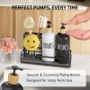 Kitchen Dish Soap Dispenser Set, 16OZ Glass Bottle, Hand and Dish Soap Dispenser Set, Instant Dry Tray, Non-Slip Silicone Pad