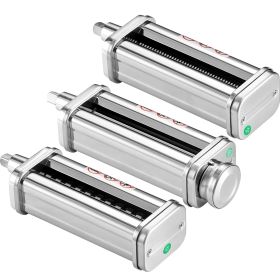 Pasta Attachment for KitchenAid Stand Mixer, Stainless Steel Pasta Roller Cutter Set Including Pasta Sheet Roller, Spaghetti and Fettuccine Cutter