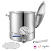 Stainless Steel Kettle, 5 GALLON Brewing Pot, Tri Ply Bottom for Beer, Brew Kettle Pot, Home Brewing Supplies Includes Lid, Handle, Thermometer