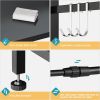 Expandable Microwave Stand Countertop Kitchen Utensils Tableware Storage, Carbon Steel Over Microwave Shelf Countertop with 3 Hooks
