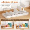 Kitchen Cabinet Organizer for Food Contanier Lid, Expandable Lid Holder with 8 Adjustable Dividers & 9 Sections for Pantry Organizers and Storage