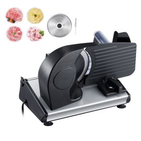 Meat Slicer, 7.5 inch Electric Deli Food Slicer, 180W Meat Cutter with two Premium SUS420 Blades, 0-0.6 inch Adjustable Thickness
