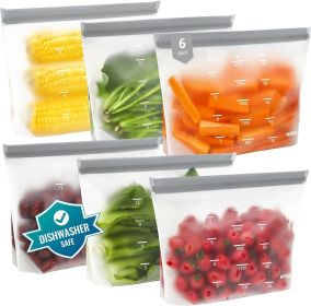Reusable Bags Dishwasher Safe, BPA Free Reusable Freezer Bags Stand Up, Leakproof Silicone Bags for Food Storage Containers, Salad Fruit,Vegetables