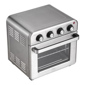 7-IN-1 Air Fryer Toaster Oven, 18L Convection Oven, 1700W Stainless Steel Toaster Ovens Countertop Combo with Grill, Pizza Pan, Gloves, 6 Slices Toast