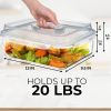 4800 ML / 163 oz / 21 Cup LARGE Glass Food Storage Container with Airtight Locking Lid. Ideal Storing food, Vegetables, Fruits. Baking Casserole