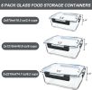 74.7oz(9.2 cup), 40.9oz(5 cup) 19.3oz(2.4 cup) Extra Large Glass Food Storage Containers Set with Lids