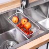 Stainless Steel Side Sink Drain Strainer Basket, Corner Hanging Sink Strainer Colander Drain Basket