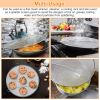 Grease Splatter Screen 13in Stainless Steel Fine Mesh Splash Mesh Shield Hot Oil Stopper w/ Resting Feet For Frying Pan Cooking Woks Skillets Pots Pan