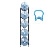 5 Tiers Water Jug Holder, 5 Gallon Water Bottle Holder, Single Row Water Bottle Rack for 5 Bottles, Heavy Duty Water Jug Rack for Kitchen, Office