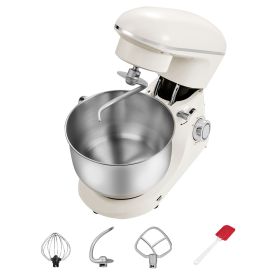 Stand Mixer, 6 QT Dough Mixer, 660W 6 + P Speeds Tilt-head Food Mixer with Stainless Steel Bowl, Dough Hook, Wire Whip, Flat Beater, Scraper
