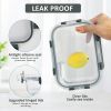 [10-Pack] Glass Meal Prep Containers with Lids, Food Storage Containers with Snap Locking Lids, Airtight Lunch Containers, Microwave, Oven