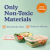 Non-Toxic 4 Pack - Glass Food Storage Containers With Lids â€“ Plastic Free, Airtight Meal Prep Containers, Multi-Size (12, 21, 35, 50 Oz)