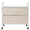 Mini Fridge Stand with Storage, 176 lb-Capacity Mini Fridge Table with 2 Drawers & 4 Swivel Wheels, Mobile Mini Fridge Shelf