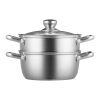 Steamer Pot, 8.66in/22cm Steamer Pot for Cooking with 3QT Stock Pot and Vegetable Steamer