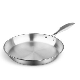 11.8in Stainless Steel Fry Pan â€“ Top-Grade Non-Stick Induction Compatible Frying Pan Skillet