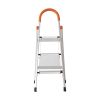 Bosonshop 3 Step Aluminum Ladder Anti-Slip Stepladder with Rubber Hand Grip 330lbs Capacity Silver