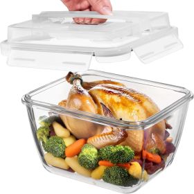 17 Cups / 132 Oz / 3900ml Large Glass Food Storage Containers with Lids - Leakproof, BPA-Free Large Meal Prep Container Ideal for Roasting Turkey