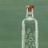 Bubbles Glass Water Bottle with Wooden Stopper-750 ml