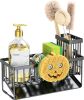 Kitchen Sink Caddy Organzier with High Brush Holder, Sponge Holder for Sink, 304 Rustproof Stainless