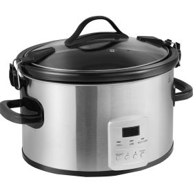 Slow Cooker, 8QT 320W Electric Slow Cooker Pot with 3-Level Heat Settings, Digital Slow Cookers with 20 Hours Max Timer, Locking Lid
